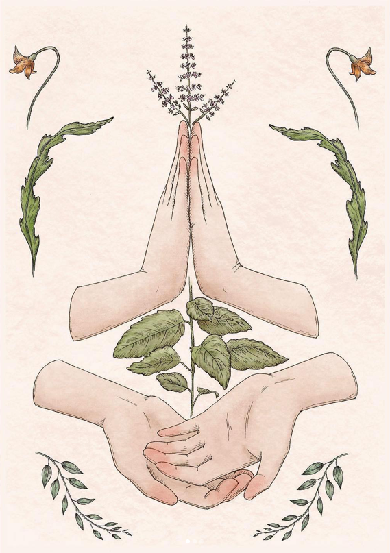 Gratitude and Care Botanical Print